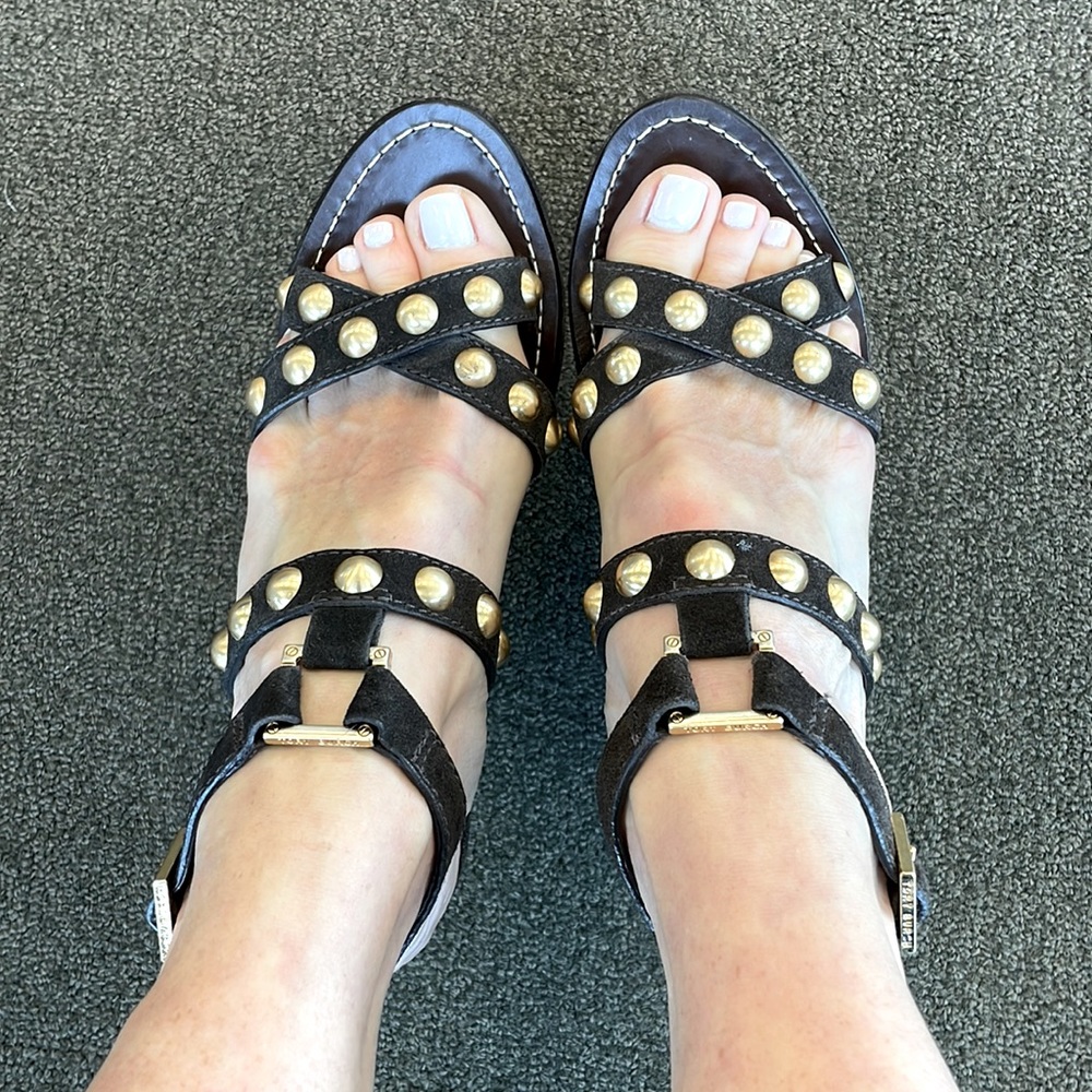 Tory Burch Women’s Brown Suede Wedge Sandals Size 7 1/2 M. - Picture 2 of 7